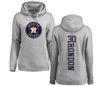 MLB Women's Nike Houston Astros #30 Hector Rondon Ash Backer Pullover Hoodie