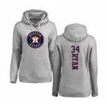 MLB Women's Nike Houston Astros #34 Nolan Ryan Ash Backer Pullover Hoodie