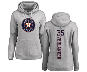 MLB Women's Nike Houston Astros #35 Justin Verlander Ash Backer Pullover Hoodie