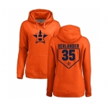 MLB Women's Nike Houston Astros #35 Justin Verlander Orange RBI Pullover Hoodie