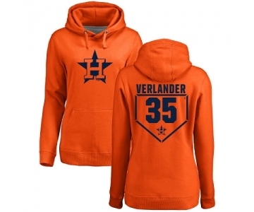 MLB Women's Nike Houston Astros #35 Justin Verlander Orange RBI Pullover Hoodie