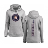 MLB Women's Nike Houston Astros #4 George Springer Ash Backer Pullover Hoodie