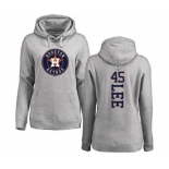 MLB Women's Nike Houston Astros #45 Carlos Lee Ash Backer Pullover Hoodie