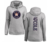 MLB Women's Nike Houston Astros #45 Gerrit Cole Ash Backer Pullover Hoodie