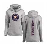 MLB Women's Nike Houston Astros #5 Jeff Bagwell Ash Backer Pullover Hoodie