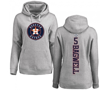 MLB Women's Nike Houston Astros #5 Jeff Bagwell Ash Backer Pullover Hoodie