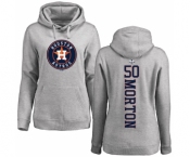 MLB Women's Nike Houston Astros #50 Charlie Morton Ash Backer Pullover Hoodie