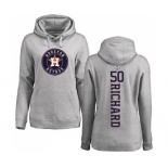 MLB Women's Nike Houston Astros #50 J.R. Richard Ash Backer Pullover Hoodie