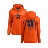 MLB Women's Nike Houston Astros #50 J.R. Richard Orange RBI Pullover Hoodie