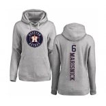 MLB Women's Nike Houston Astros #6 Jake Marisnick Ash Backer Pullover Hoodie