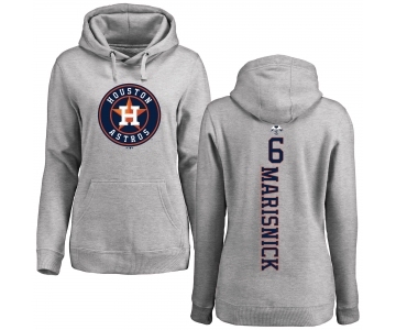 MLB Women's Nike Houston Astros #6 Jake Marisnick Ash Backer Pullover Hoodie