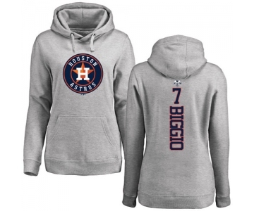 MLB Women's Nike Houston Astros #7 Craig Biggio Ash Backer Pullover Hoodie