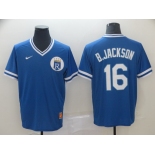 Men Nike Kansas City Royals #16 Bo Jackson Blue M&N MLB Jersey