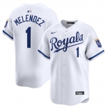 Men's Kansas City Royals #1 MJ Melendez White 2024 Home Limited Stitched Baseball Jersey