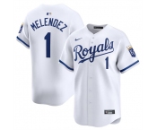 Men's Kansas City Royals #1 MJ Melendez White 2024 Home Limited Stitched Baseball Jersey