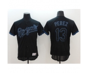 Men's Kansas City Royals #13 Salvador Perez Black Jersey