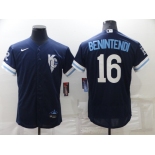 Men's Kansas City Royals #16 Andrew Benintendi 2022 Navy Blue City Connect Flex Base Stitched Jersey