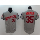 Men's Kansas City Royals #35 Eric Hosmer Gray Fashion Stars & Stripes FlexBase Player Jersey