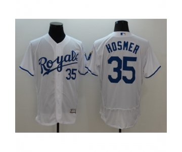 Men's Kansas City Royals #35 Eric Hosmer White Stitched Baseball Jersey