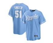 Men's Kansas City Royals #51 Brady Singer Light Blue Stitched Baseball Jersey