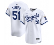 Men's Kansas City Royals #51 Brady Singer White 2024 Home Stitched Baseball Jersey