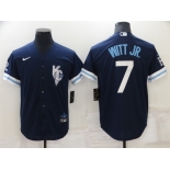 Men's Kansas City Royals #7 Bobby Witt Jr. 2022 Navy City Connect Cool Base Stitched Jersey