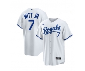 Men's Kansas City Royals #7 Bobby Witt Jr. White Cool Base Stitched Jersey