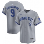 Men's Kansas City Royals #9 Vinnie Pasquantino Gray 2024 Away Limited Stitched Baseball Jersey