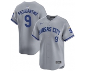 Men's Kansas City Royals #9 Vinnie Pasquantino Gray 2024 Away Limited Stitched Baseball Jersey