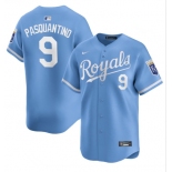 Men's Kansas City Royals #9 Vinnie Pasquantino Light Blue 2024 Alternate Limited Stitched Baseball Jersey