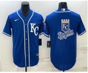 Men's Kansas City Royals Big Logo Light Blue Stitched MLB Cool Base Nike Jerseys