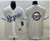 Men's Kansas City Royals Big Logo White Stitched MLB Cool Base Nike Jersey