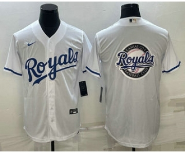 Men's Kansas City Royals Big Logo White Stitched MLB Cool Base Nike Jersey