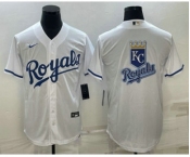 Men's Kansas City Royals Big Logo White Stitched MLB Cool Base Nike Jerseys