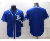 Men's Kansas City Royals Blank Blue Cool Base Stitched Jersey