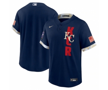 Men's Kansas City Royals Blank Nike Navy 2021 MLB All-Star Game Replica Jersey