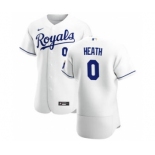 Men's  Nike Kansas City Royals #0 Nick Heath White Home 2020 Authentic Player Baseball Jersey