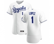 Men's  Nike Kansas City Royals #1 Nicky Lopez White Home 2020 Authentic Player Baseball Jersey