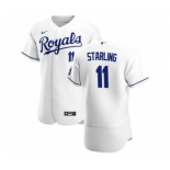 Men's  Nike Kansas City Royals #11 Bubba Starling White Home 2020 Authentic Player Baseball Jersey