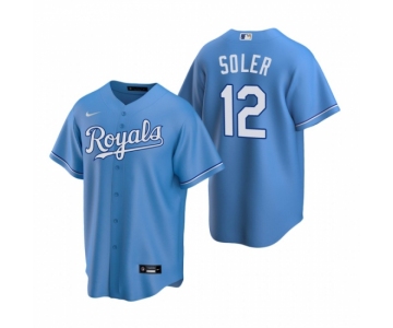 Men's Nike Kansas City Royals #12 Jorge Soler Light Blue Alternate Stitched Baseball Jersey