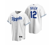 Men's Nike Kansas City Royals #12 Jorge Soler White Home Stitched Baseball Jersey