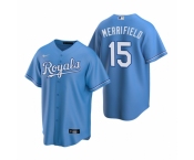 Men's Nike Kansas City Royals #15 Whit Merrifield Light Blue Alternate Stitched Baseball Jersey