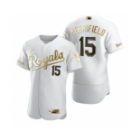 Men's  Nike Kansas City Royals #15 Whit Merrifield White 2020 Authentic Golden Edition Baseball Jersey