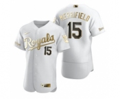 Men's  Nike Kansas City Royals #15 Whit Merrifield White 2020 Authentic Golden Edition Baseball Jersey