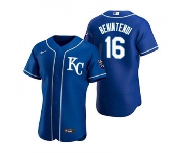 Men's  Nike Kansas City Royals #16 Andrew Benintendi Blue Stitched Baseball Jersey