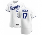 Men's  Nike Kansas City Royals #17 Hunter Dozier White Home 2020 Authentic Player Baseball Jersey