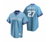 Men's Nike Kansas City Royals #27 Adalberto Mondesi Light Blue Cooperstown Collection Road Stitched Baseball Jersey