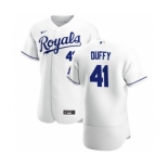 Men's  Nike Kansas City Royals #41 Danny Duffy White Home 2020 Authentic Player Baseball Jersey