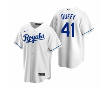 Men's Nike Kansas City Royals #41 Danny Duffy White Home Stitched Baseball Jersey