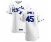 Men's  Nike Kansas City Royals #45 Kyle Zimmer White Home 2020 Authentic Player Baseball Jersey